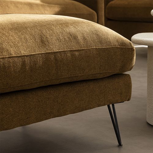 Pouf En Tissu Pieds Épingles Noirs