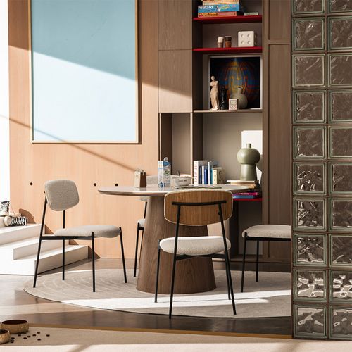 Lot De 2 Chaises En Tissu Bouclette Et Métal