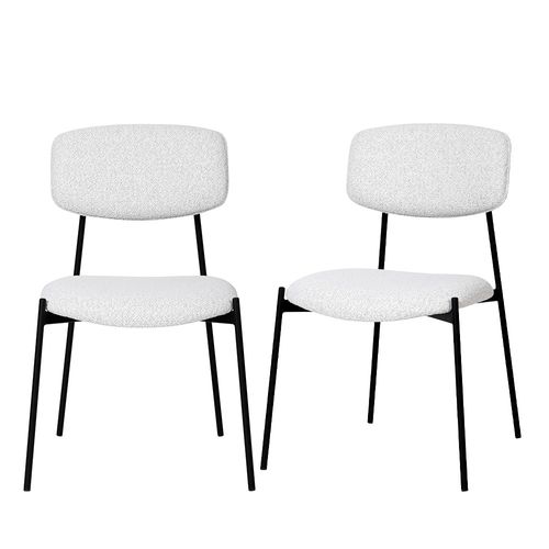 Lot De 2 Chaises En Tissu Bouclette Et Métal