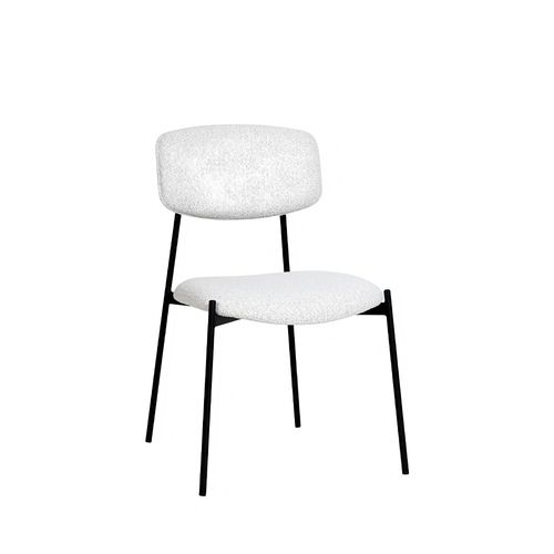 Lot De 2 Chaises En Tissu Bouclette Et Métal