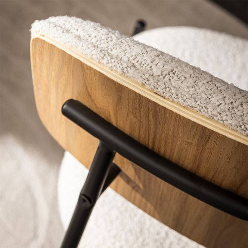 Lot De 2 Chaises En Tissu Bouclette Et Métal