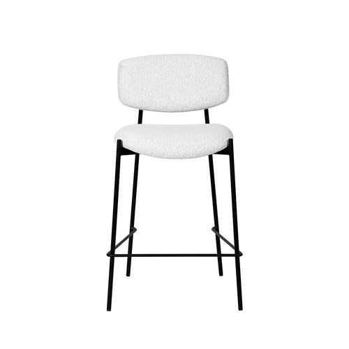 Lot De 2 Chaises De Bar En Tissu Bouclette Et Métal H65cm
