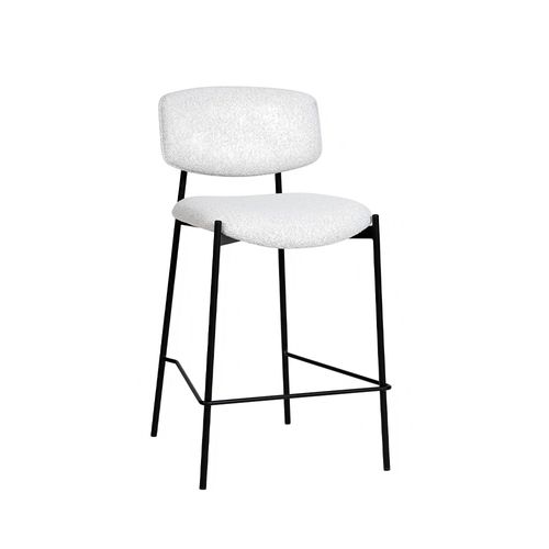 Lot De 2 Chaises De Bar En Tissu Bouclette Et Métal H65cm