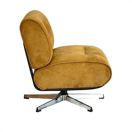 Fauteuil Pivotant En Tissu Chenille Pied Étoile