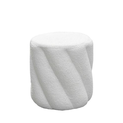 Pouf Rond En Tissu Bouclette Ø37cm