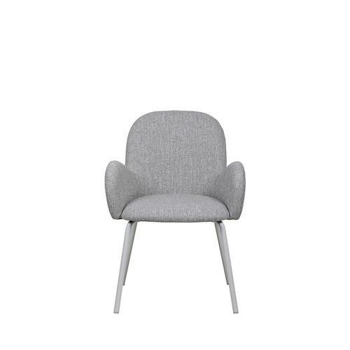 Lot De 2 Fauteuils De Table En Tissu Et Métal