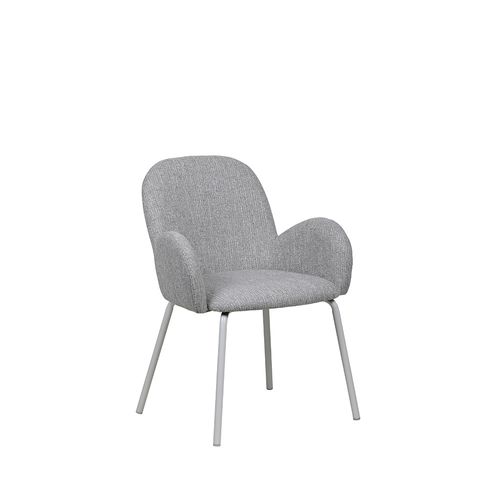 Lot De 2 Fauteuils De Table En Tissu Et Métal
