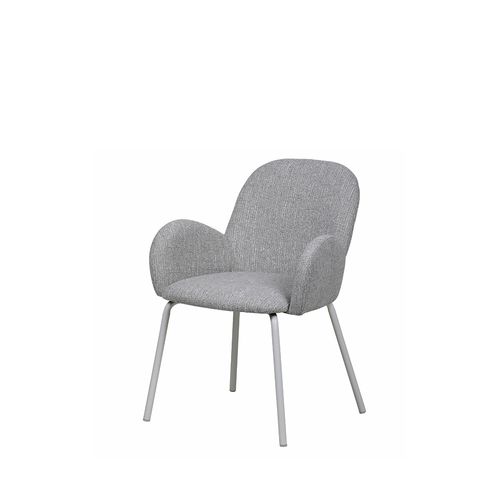Lot De 2 Fauteuils De Table En Tissu Et Métal