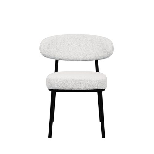 Lot De 2 Chaises En Tissu Bouclette, Bois Et Métal