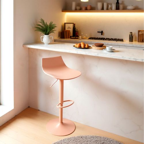 Lot De 2 Chaises De Bar Réglables En Plastique Et Métal H58-79cm