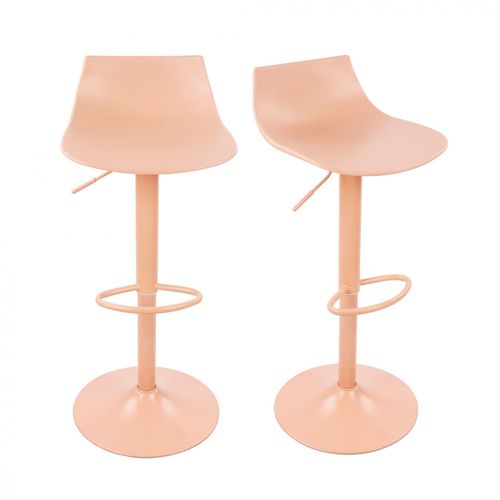 Lot De 2 Chaises De Bar Réglables En Plastique Et Métal H58-79cm