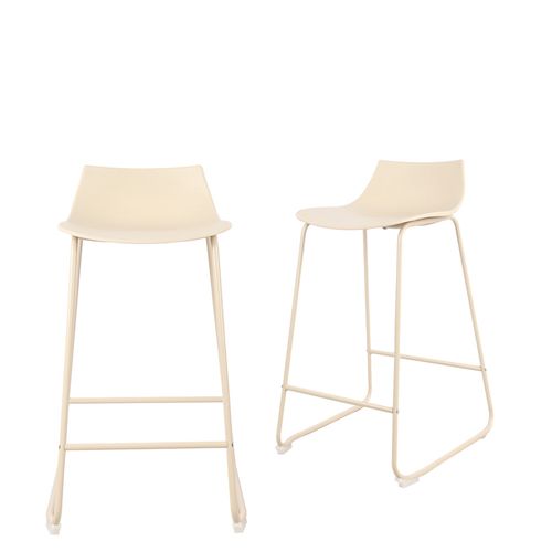 Lot De 4 Chaises De Bar En Plastique Et Métal H66cm