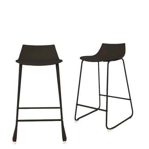 Lot De 4 Chaises De Bar En Plastique Et Métal H66cm