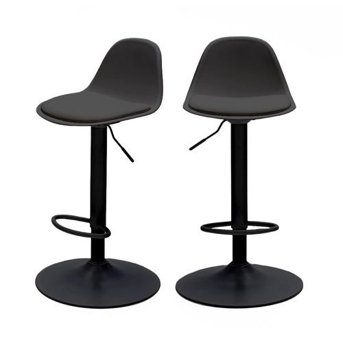 Lot De 2 Chaises De Bar Réglables En Simili Et Métal H61-83cm