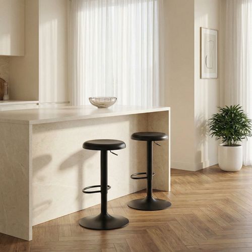 Tabouret De Bar Réglable En Métal H60-81cm