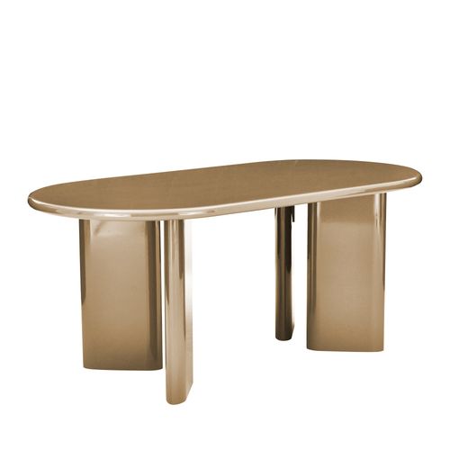 Table à Manger 6 Personnes Ovale En Bois Laqué