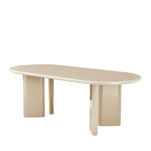 Table à Manger 6 Personnes Ovale En Bois Laqué
