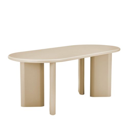 Table à Manger 6 Personnes Ovale En Bois Laqué