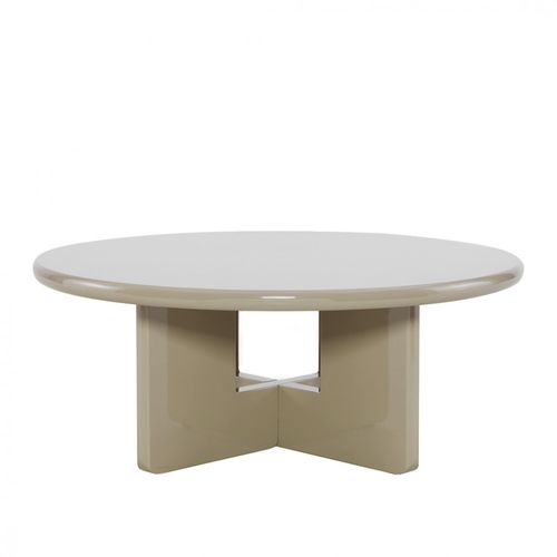 Table Basse Ronde En Bois Laqué Ø80cm