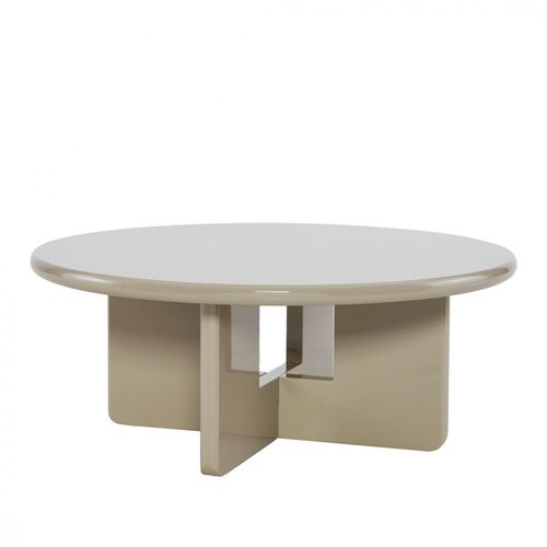 Table Basse Ronde En Bois Laqué Ø80cm