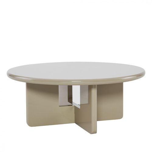 Table Basse Ronde En Bois Laqué Ø80cm