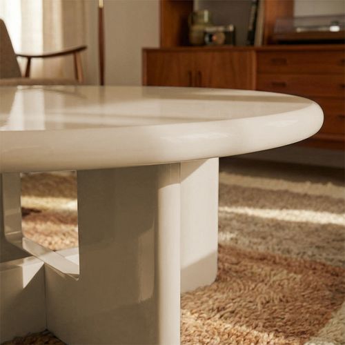 Table Basse Ronde En Bois Laqué Ø80cm