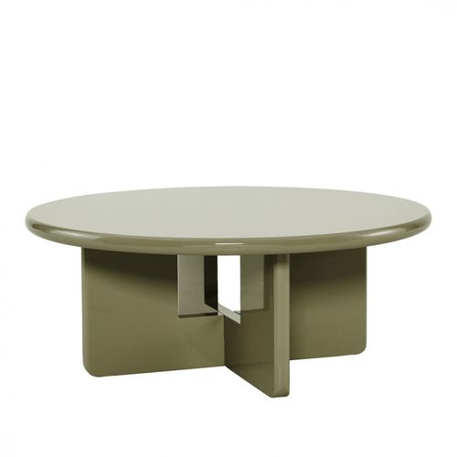 Table Basse Ronde En Bois Laqué Ø80cm