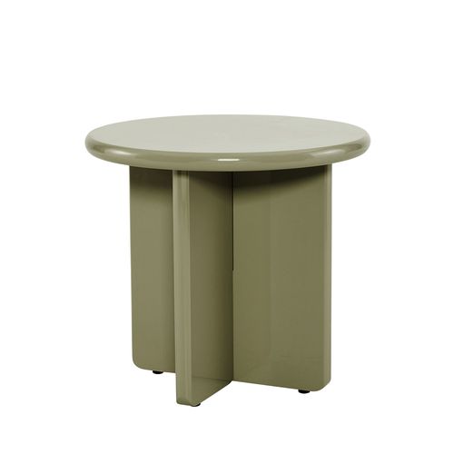 Table D'appoint Ronde En Bois Laqué Ø50cm