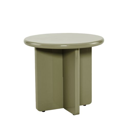 Table D'appoint Ronde En Bois Laqué Ø50cm