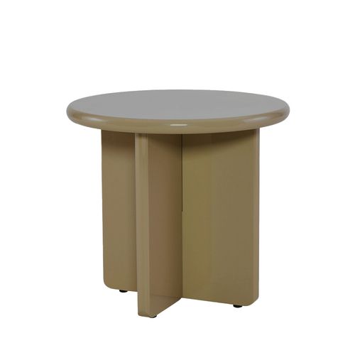 Table D'appoint Ronde En Bois Laqué Ø50cm