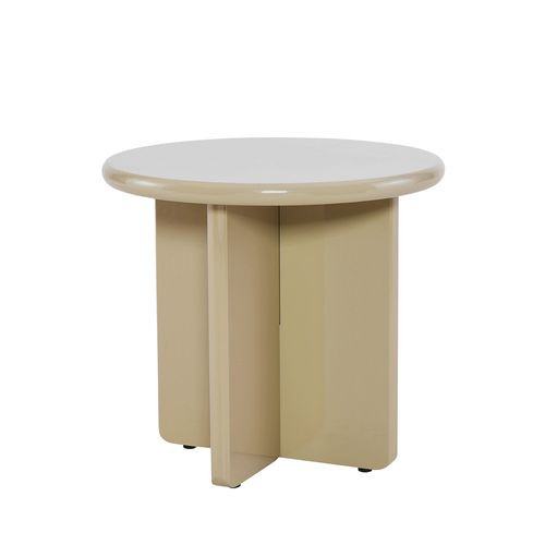 Table D'appoint Ronde En Bois Laqué Ø50cm