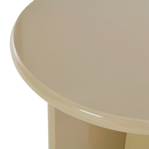 Table D'appoint Ronde En Bois Laqué Ø50cm