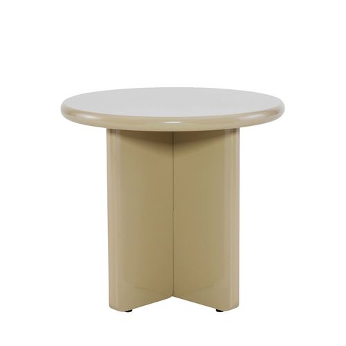Table D'appoint Ronde En Bois Laqué Ø50cm