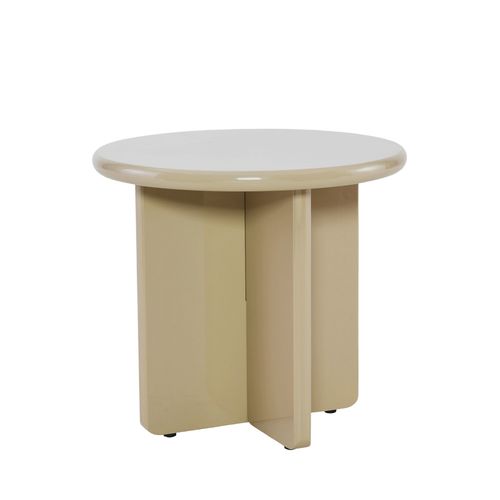 Table D'appoint Ronde En Bois Laqué Ø50cm