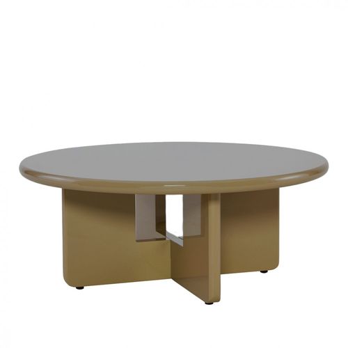 Table Basse Ronde En Bois Laqué Ø80cm