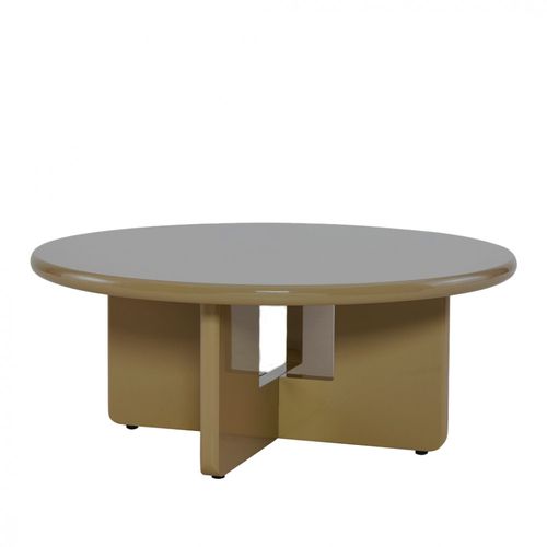 Table Basse Ronde En Bois Laqué Ø80cm