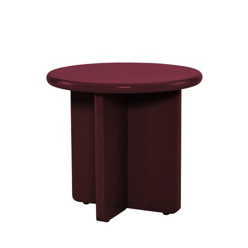 Table D'appoint Ronde En Bois Laqué Ø50cm