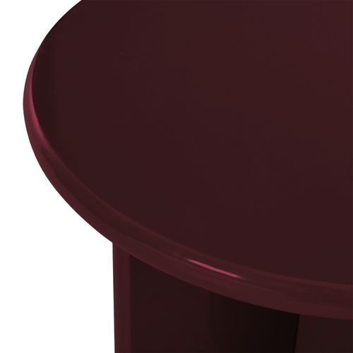 Table D'appoint Ronde En Bois Laqué Ø50cm