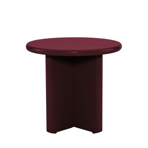 Table D'appoint Ronde En Bois Laqué Ø50cm