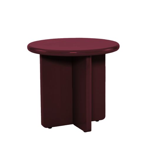 Table D'appoint Ronde En Bois Laqué Ø50cm