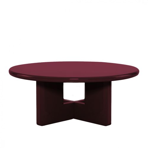 Table Basse Ronde En Bois Laqué Ø80cm