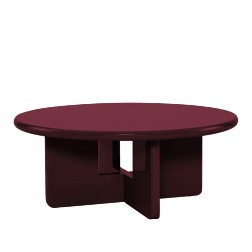 Table Basse Ronde En Bois Laqué Ø80cm