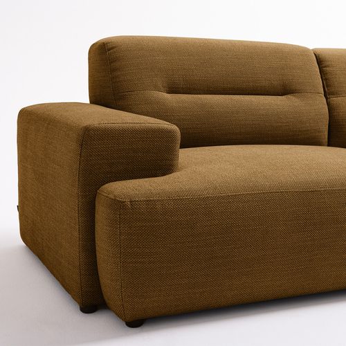 Canapé Droit 4 Places En Tissu à Accoudoirs Larges