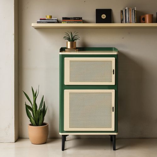 Petit Meuble De Rangement 2 Portes En Métal H94cm