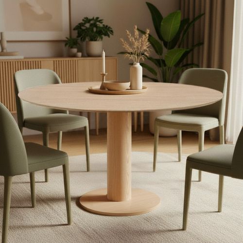 Table à Manger 4 Personnes Ronde En Bois Ø120cm