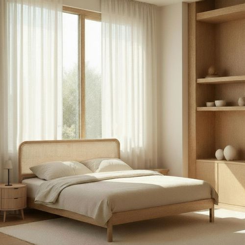 Tête De Lit En Cannage Et Bois L160cm