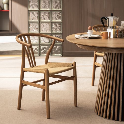 Lot De 2 Chaises En Corde Tressée Et Bois