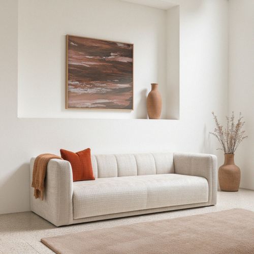 Canapé Convertible 4 Places En Tissu Chenille