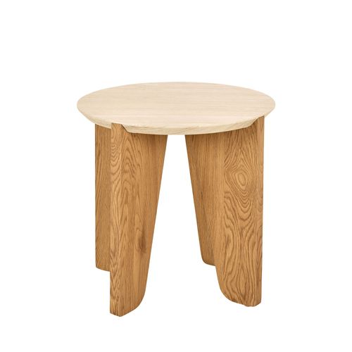 Table D'appoint Ronde En Effet Travertin Ø50cm