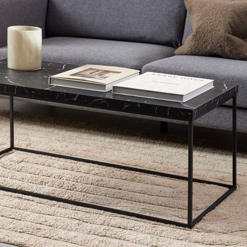 Table Basse En Effet Marbre Et Métal 110x55cm